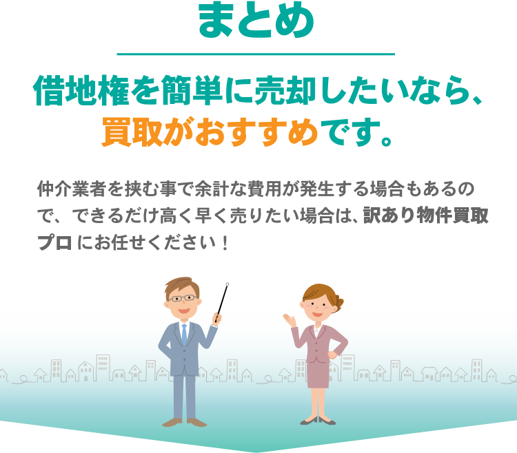 底地を簡単に売却したいなら、買取がおすすめです。