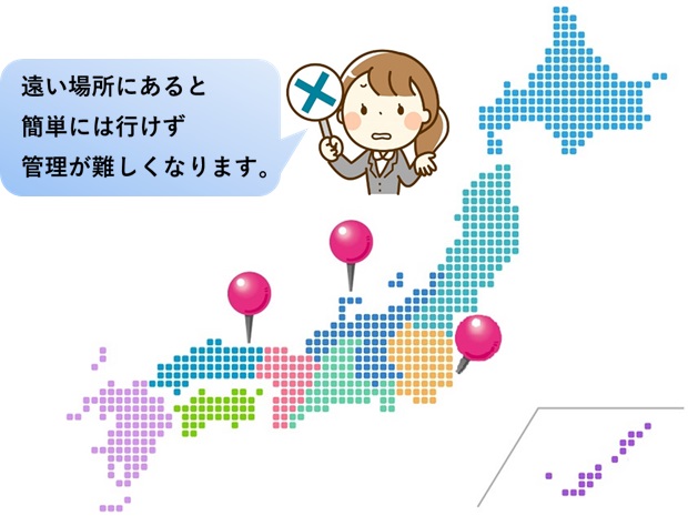 遠方にあり管理できない