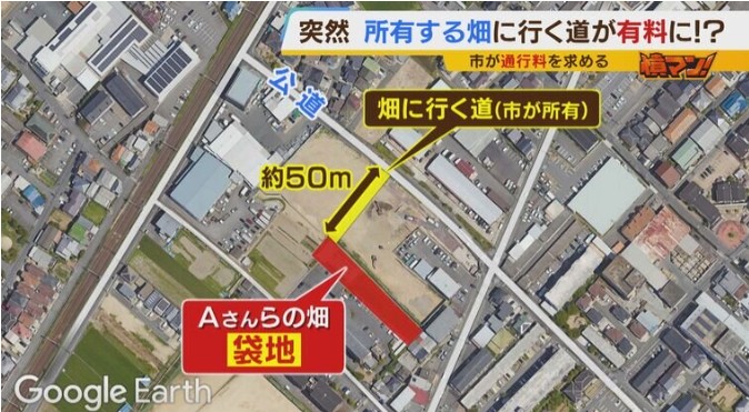 囲繞地通行権トラブル事例（大阪府和泉市）