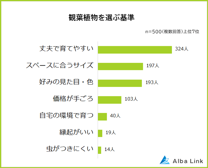 観葉植物を選ぶ基準